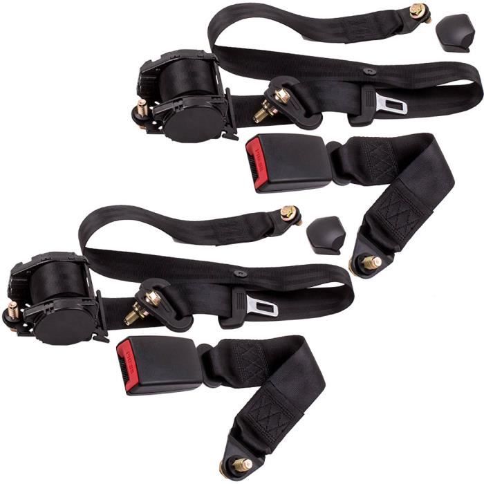 2x Universel 3 points r glable ceinture de s curit v hicule Auto
