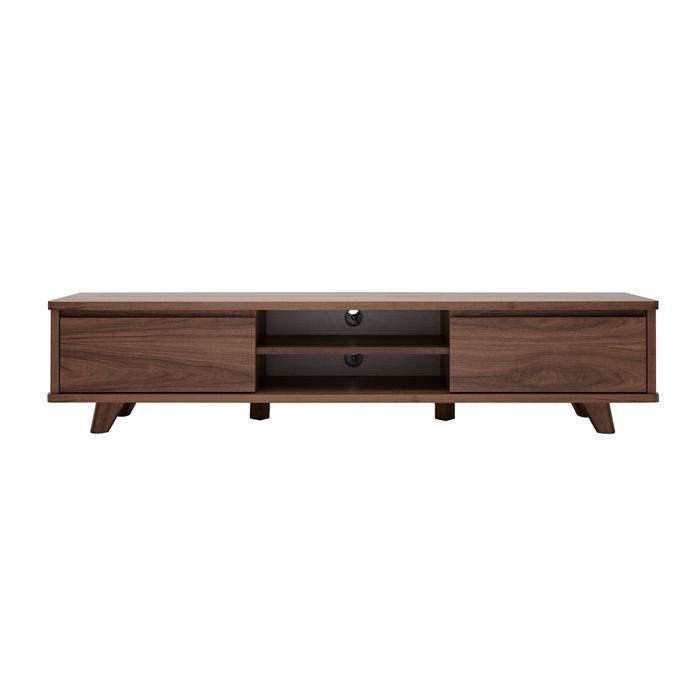 Miliboo - Meuble TV vintage bois foncé noyer 2 portes L180 cm FIFTIES
