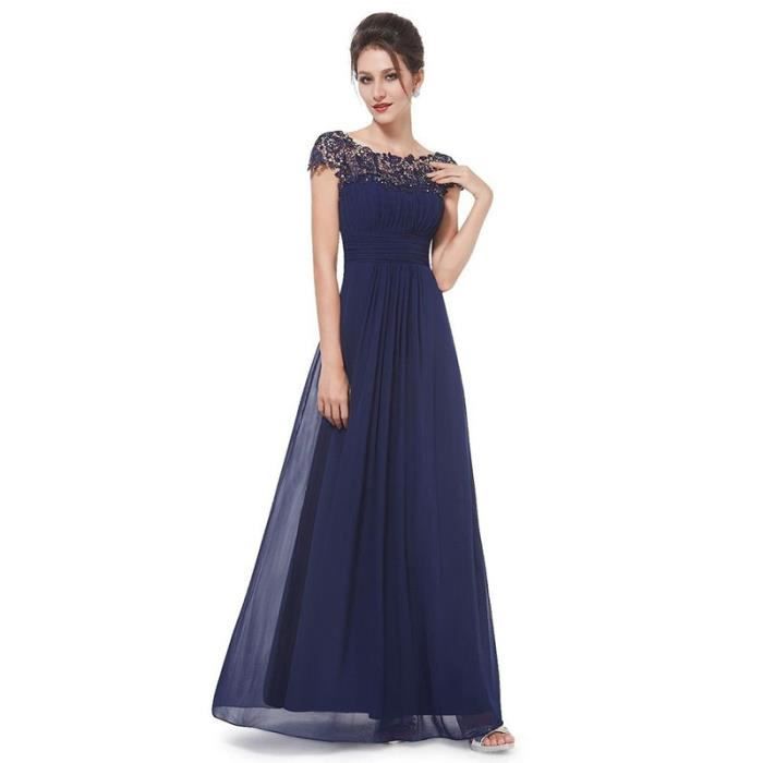 Robe de Soiree Femme Longue Manches Col V Fendue Mousseline A Line Fluide  Chic Fendue Robe de Soirée Elegante Maxi Robe Longue Cocktail Mariage  Cérémonie,Blue1,S(Bust:92cm/36in) : : Mode