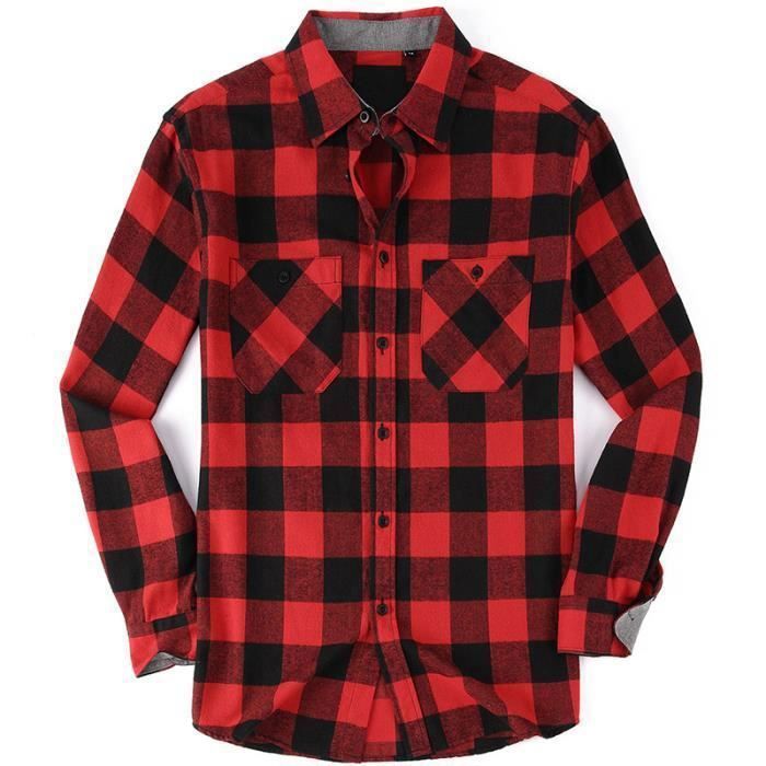 chemise en flanelle à carreaux boxy oversize - Marron moyen | FR
