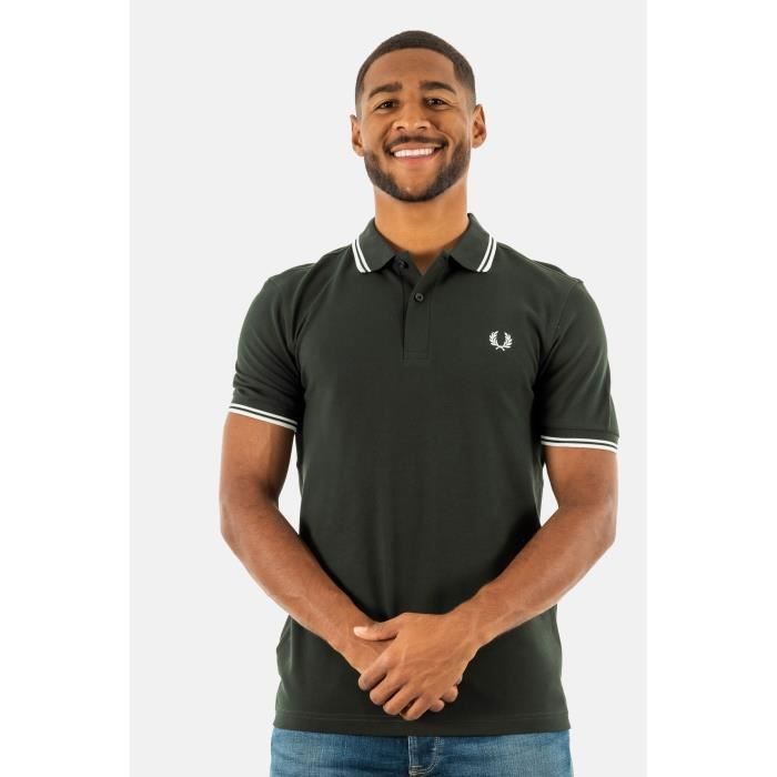 Polo Fred Perry MM3600 T50 Homme Vert Coupe ajustee Manches courtes Col polo Vert Cdiscount Pret a Porter