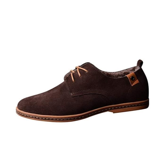 Chaussures Loisir Homme Nubuck Plus velours hiver Lacets Daim