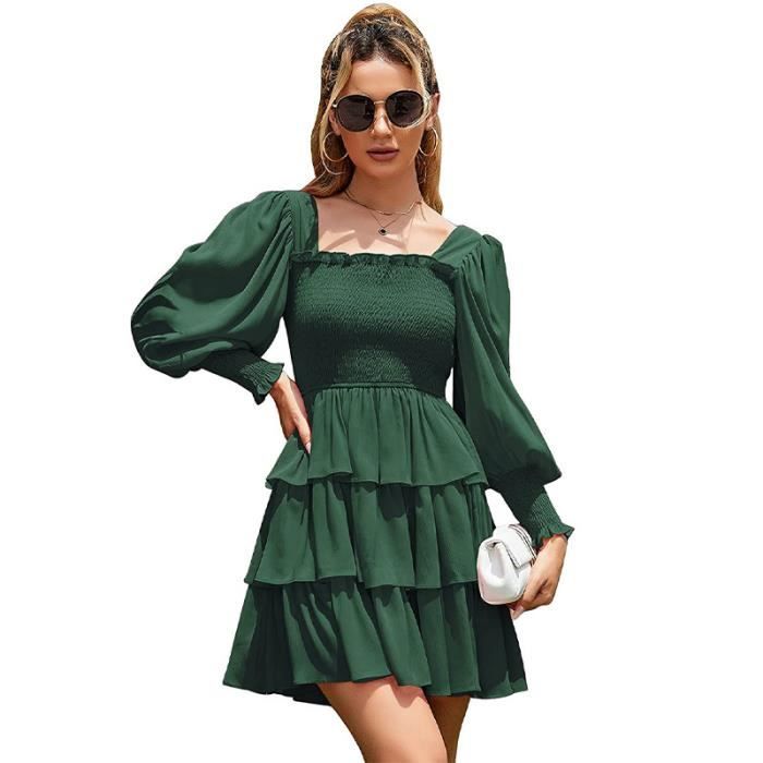Body Élégant Femme SHAPERIN Manches Lanterne Col Carré - Slim Fit Fête & Mariage