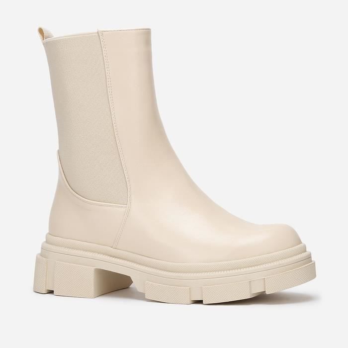 bottines chelsea beige