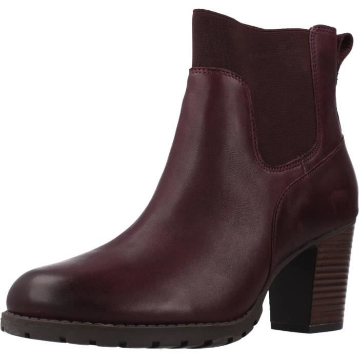Bottine femme Clarks 130853 Rouge Semelle int. Gomme 7 cm. talon Rouge Cdiscount Chaussures