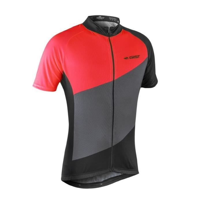 Maillot cycliste femme Gist Flow rouge noir gris taille M
