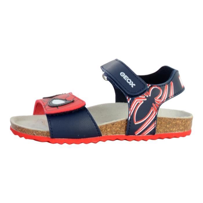 Sandales enfant Geox Chalki Geobuck Marine Rouge Scratch