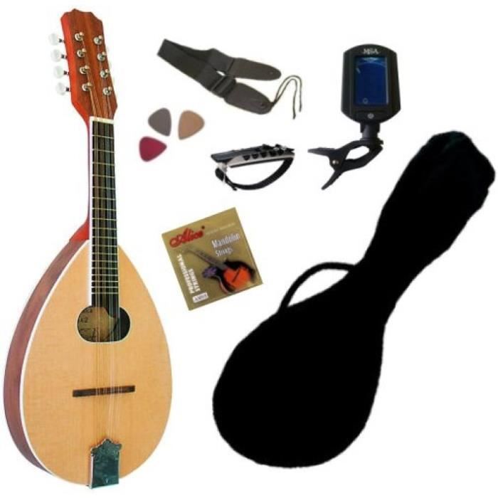 PACK MANDOLINE 8 cordes en noyer avec Accordeur électronique & Accessoires Cdiscount
