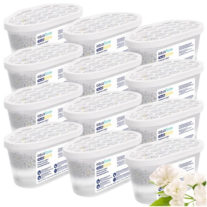 Recharge Absorbeur D'humidité - Lot De 12 X 400 G - Parfum Jasmin - Pour Absorbeurs à Partir De 400 G - Fabriqué Aux Pays-Bas