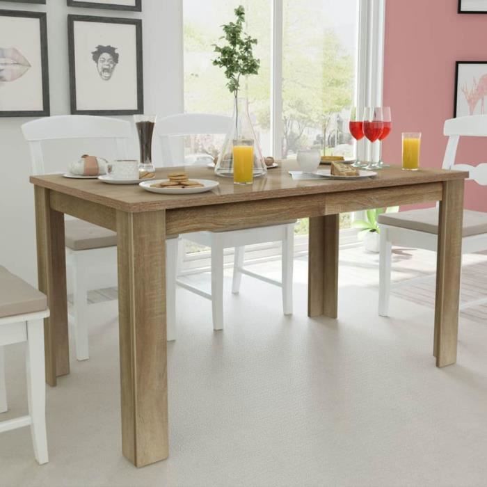 Table de salle à dîner cuisine scandinave Table de salle à manger140 x 80 x 75 cm chêne