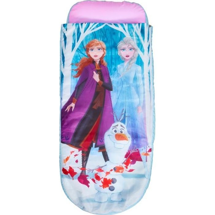 Lit gonflable enfant avec sac de couchage int gr motif Reine des