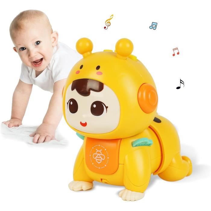 TEUVO Jouet Bébé Dinosaure Rampant - Triceratops Lumineux Et Musical - Cadeau Enfant 1 2 3 Ans - Motricité Et éveil