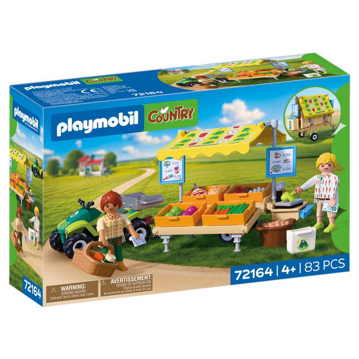 PLAYMOBIL Country 72164 Stand de l&eacute;gumes au march&eacute; et quad