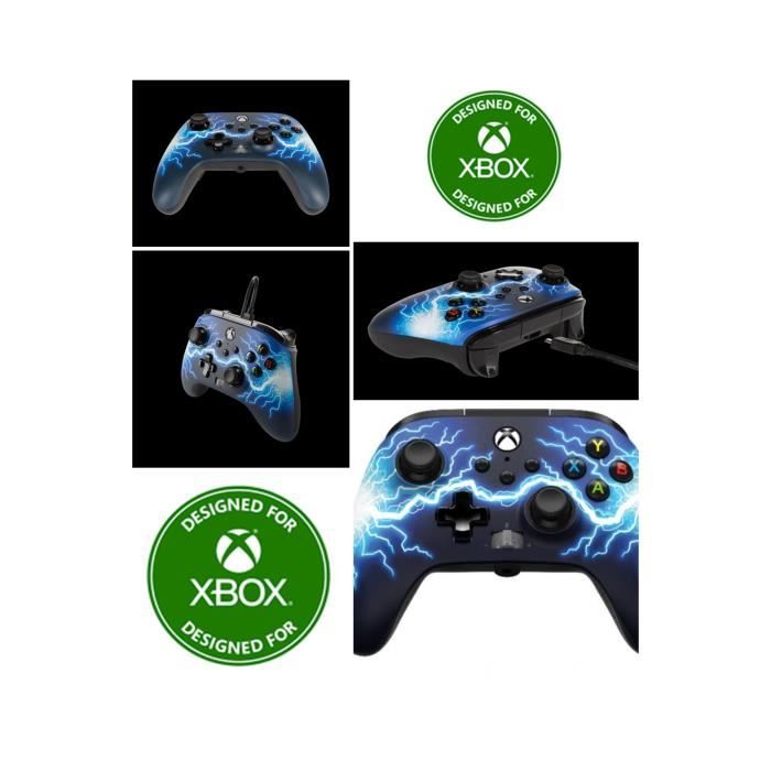 POWER A Manette de jeu - MICROSOFT - ARC LIGHTNING EDITION - Filaire 3M - Compatible Xbox Series X/PC - Turbo Bleu 