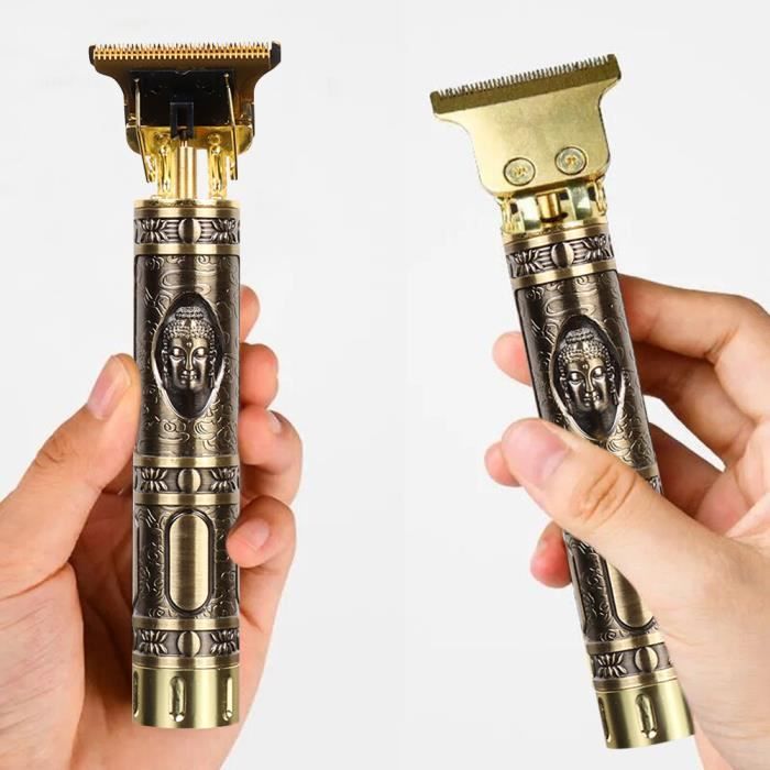 QINGQUE Tondeuse Cheveux Tondeuse Multiusages Tondeuse à Barbe Tondeuses à Tête Chauve Kit Tête de Bouddha Or