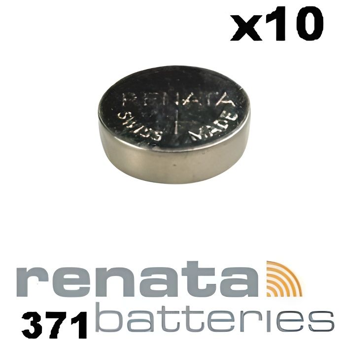 Renata 371 SR920SW Lot de 10 piles bouton pour montre Fabriquées en Suisse  1,55 V - Cdiscount Jeux - Jouets