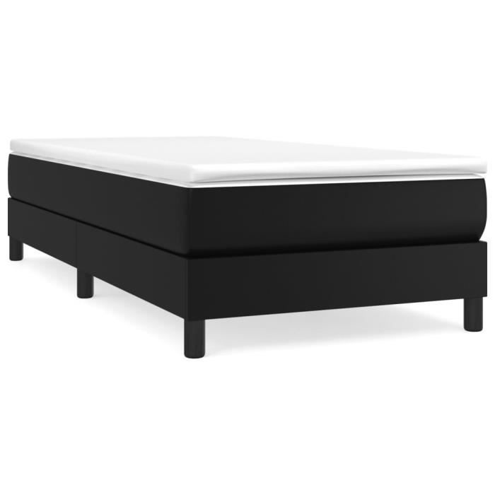 Sommier à ressorts - SALUTUYA - BD24031 - Noir - Similicuir - 90x190 cm