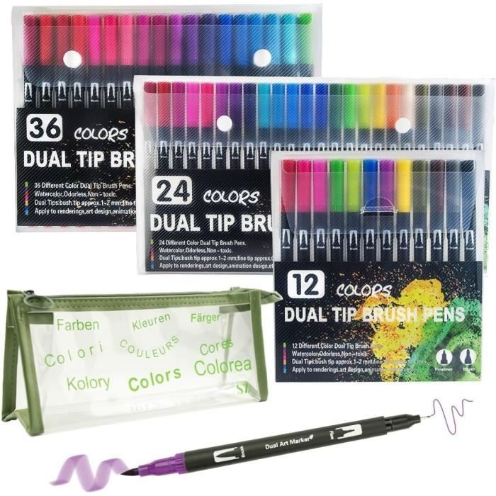 Trousse De Feutres Parfumés Licorne Auney - 60 Pièces Pour Enfants - Cadeau Fille 4-10 Ans