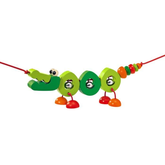 Selecta Spielzeug collier de perles Crocolini junior bois vert