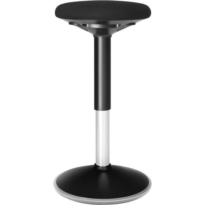 tabouret assis debout - songmics - rotatif à 360° - ergonomique - hauteur réglable 56-81 cm - noir