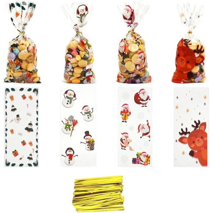 100pcs Sac Cellophane Sachet De Bonbons Pochette Pour Chocolat Sucette