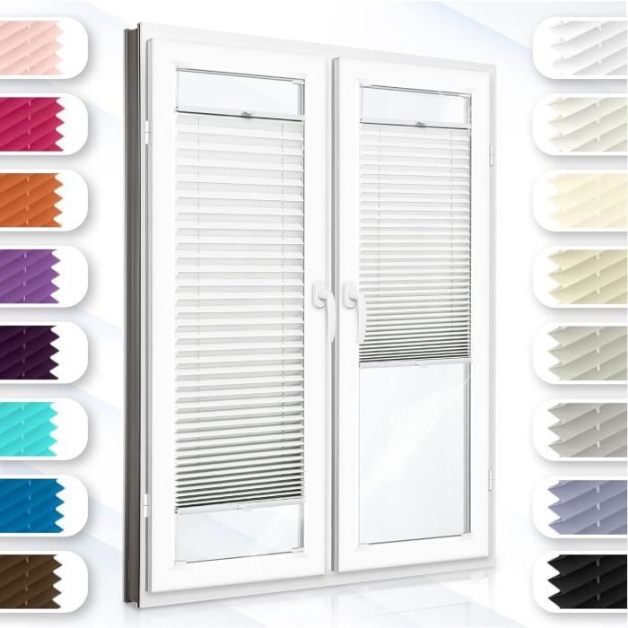 Store Plissé Sur Mesure - Largeur 30-129 Cm, Hauteur 50-149 Cm - 20 Couleurs & 3 Profils (dont Nid D'abeille) - Montage à Visser