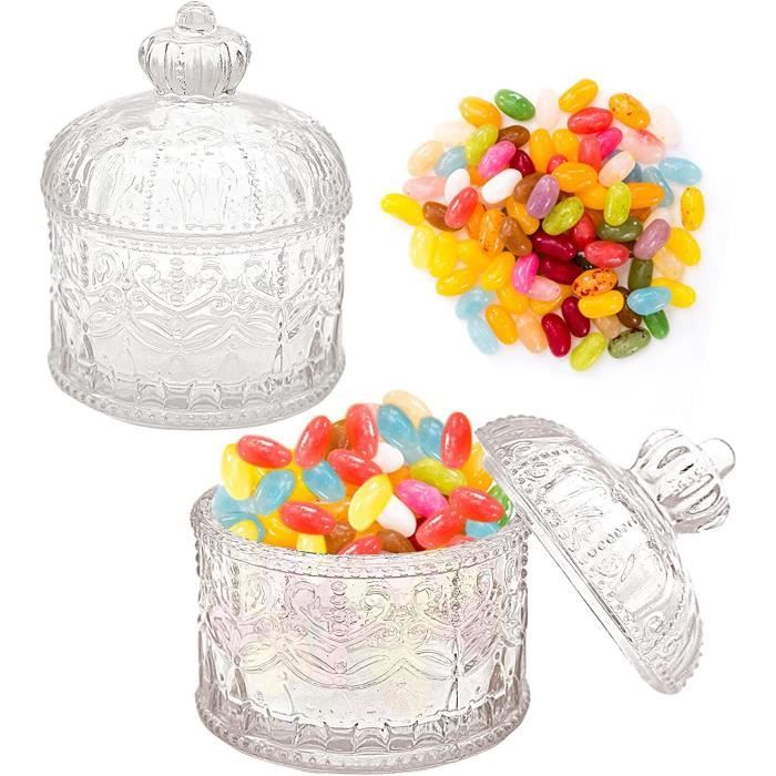 Lot De 2 Bocaux En Verre Avec Couvercle - Grand Et Petit Pot à Bonbons Transparent Pour Mariage, Buffet Ou Rangement Cuisine - 2