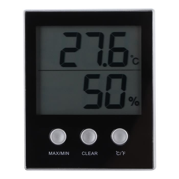 Hygromètre Thermomètre Vemfay - Grand écran 3,7" - Moniteur Humidité Et Température Intérieure - Pour Maison, Bureau, Serre