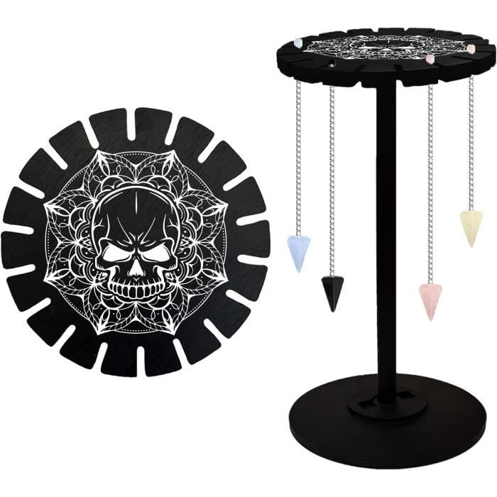 Support En Bois Pour Pendules De Divination - Motif Lune Et étoiles, 18 Emplacements - Présentoir Cristal, Sorcellerie - 7