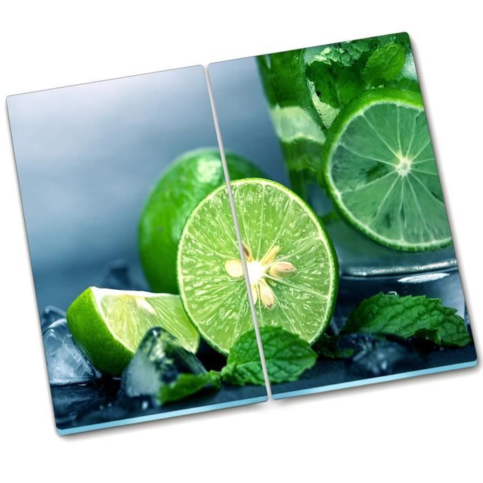 Tulup Planche a découper Glass 2x30x52cm Protection de Splash Pour cuisine chaleur - Boire de la chaux