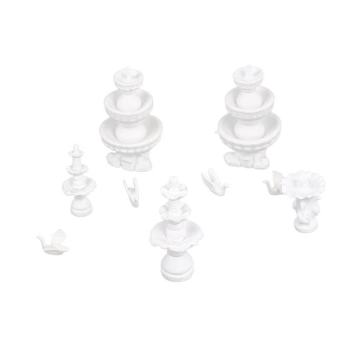 2 Mini Statues Pavillon Pour Décoration - Bonsaï, Aquarium, Jardin Zen - Résine, Taille ~3 Cm