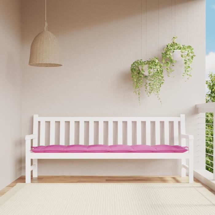 Vidaxl Coussin de banc de jardin rose 200x50x7 cm tissu 361657