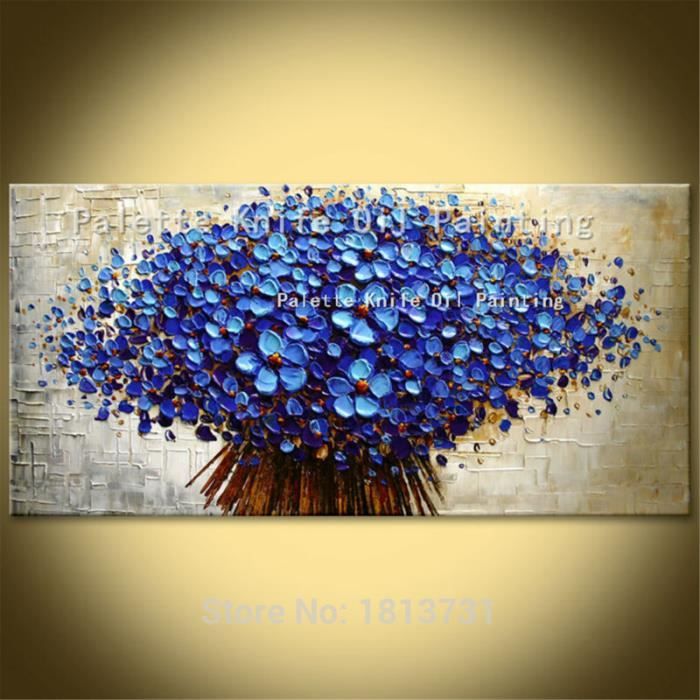 Tableau Deco Peint A La Main Toile Peinture A L Huile Couteau A Palette Abstrait Fleurs Moderne Art Mural Sans Cadre Achat Vente Tableau Toile Cdiscount
