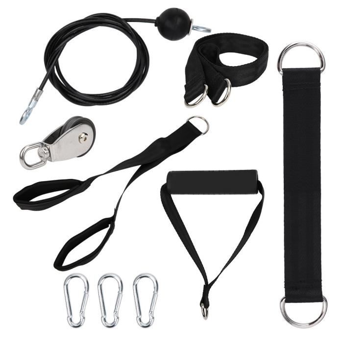 Câble De Fixation Pour Triceps En Polypropylène 65x5 Cm - Avec Bandes De Résistance Et Sac - Fitness Maison