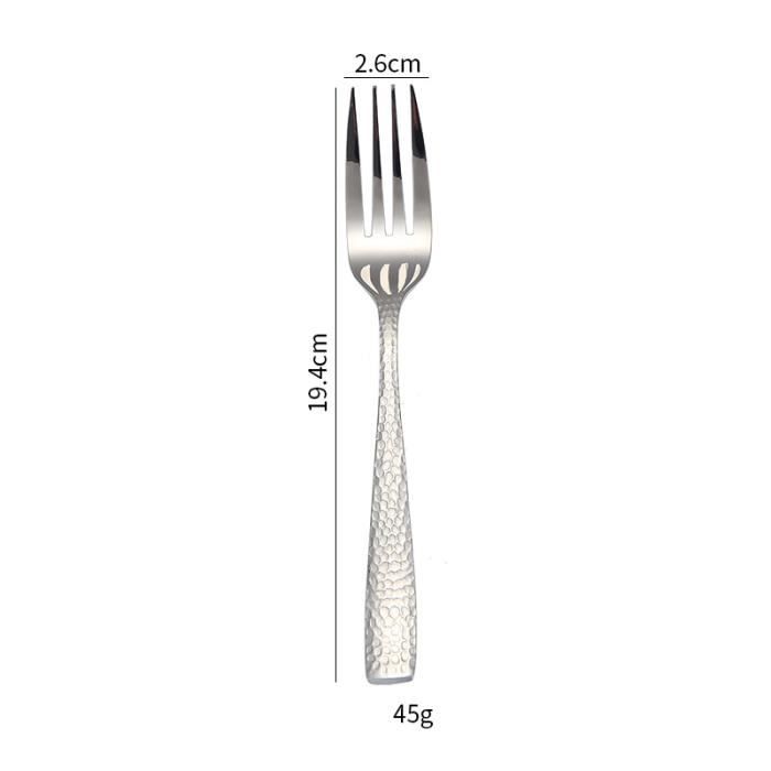 Set De 24 Couverts En Acier Inoxydable Martelé - Pour 6 Personnes - Couteaux, Fourchettes, Cuillères