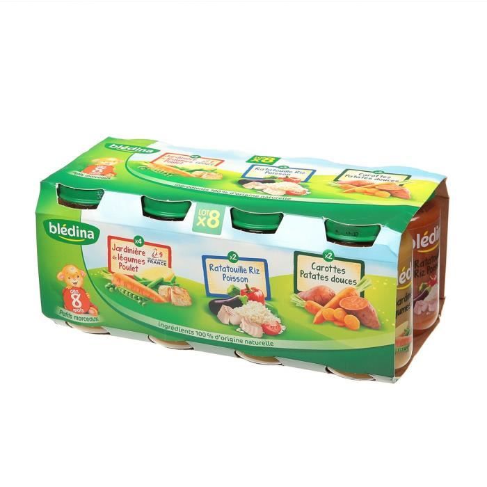 Blédina, Petits pots bébé dès 8 Mois, Légumes & Poisson, 8x200g - Achat /  Vente légumes cuisinés Blédina, Petits pots bébé dès 8 Mois, Légumes &  Poisson, 8x200g - Cdiscount Prêt-à-Porter