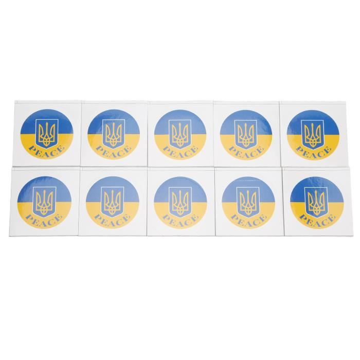 Autocollant Rond "Stand With Ukraine" - Sticker Résistant Aux Intempéries - Fabriqué En France