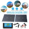Kit de panneau solaire 200W Panneau Solaire Pliable avec Convertisseur de Tension 2000W pour camping-car,voiture,bateau,maison-1