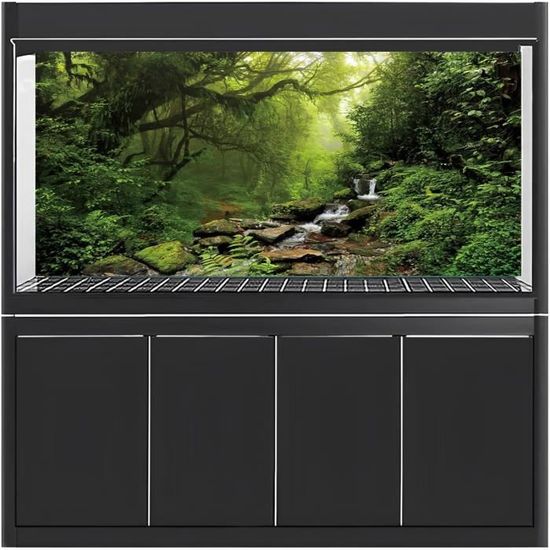180x46cm Forêt Tropicale Humide Terrarium Fond Cascade Aquarium Fond