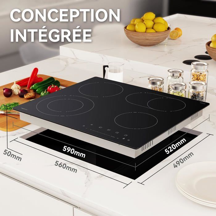 Plaque vitroceramique, top, 4 zones de cuisson main image 1