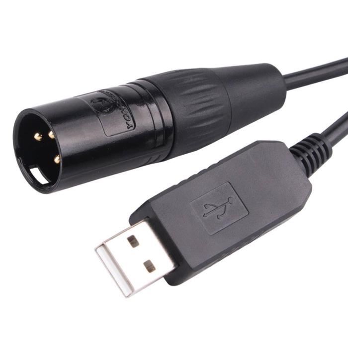 1.8 m - blk usb dmx - câble USB vers XLR, Interface DMX 512, contrôleur'éclairage  de scène pour ordinateur PC - Cdiscount TV Son Photo