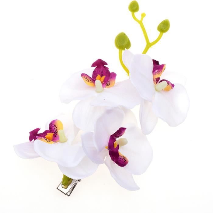 4PCS Pince Cheveux Orchidée Barrette Fleur Artificielle