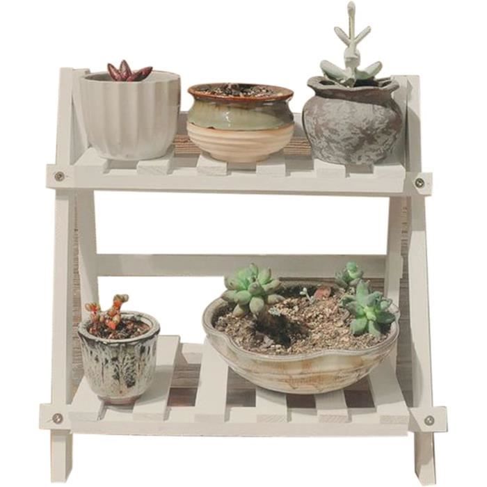 Support de plantes en bois à 4 niveaux pour pot de fleurs pour terrasse de jardin, porte-fleurs