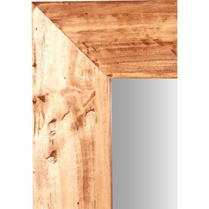 Miroir mural rectangulaire en bois massif de tilleul finition