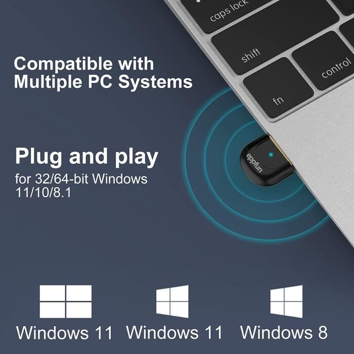 Adaptateur Bluetooth PC, USB Bluetooth 5.3 Dongle E Clé Bluetooth pour PC,  Ordinateur de Bureau, Ordinateur Portable Compatible 21 - Cdiscount  Informatique