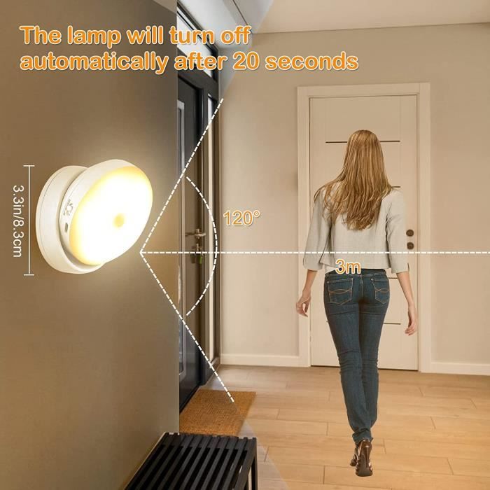 Lampe led interieur avec detecteur de mouvement sans fil - Cdiscount
