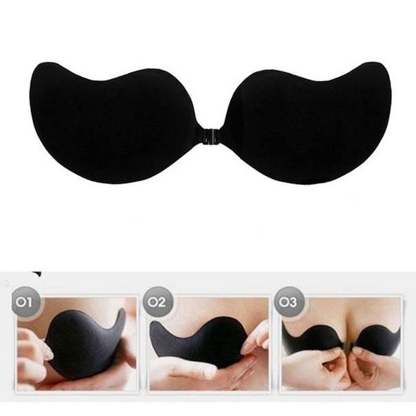 Stycizom Soutien Gorge Auto-adhésifs Sans Bretelles Réutilisable Invisible Respirant Push-up 2 Paires