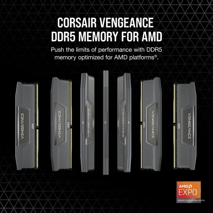 Mémoire RAM - CORSAIR - CMK64GX5M2B6000Z30 - VENGEANCE - DDR5
