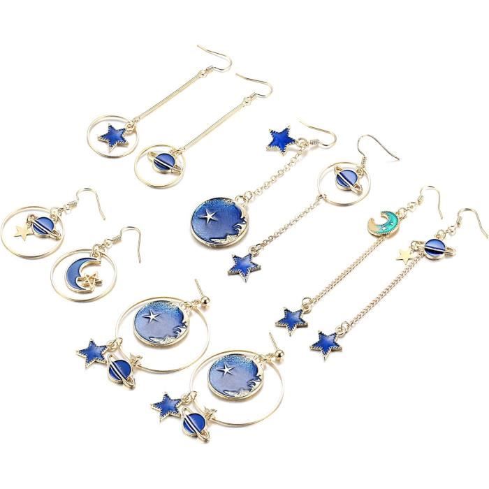 Boucles D’Oreilles Pendantes Le Petit Prince – Style BD, Bijoux Fantaisie Femme Fille, Verre Dôme
