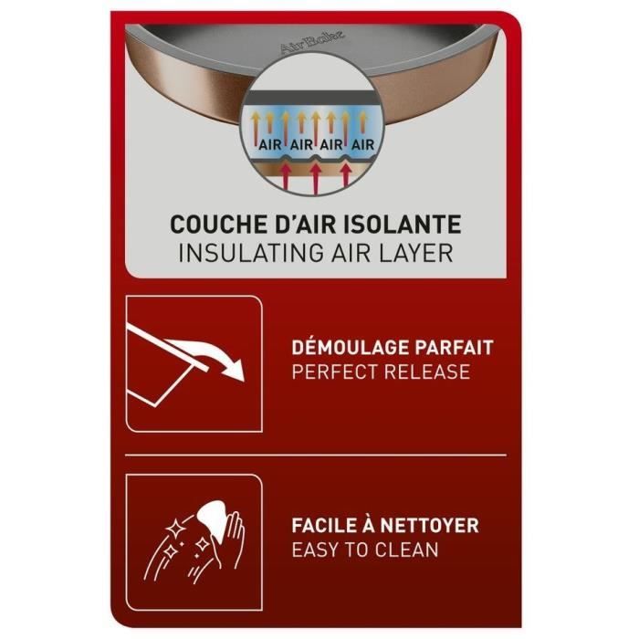 Plat / moule Tefal AIRBAKE Moule à tarte 27cm acier - Cdiscount Maison